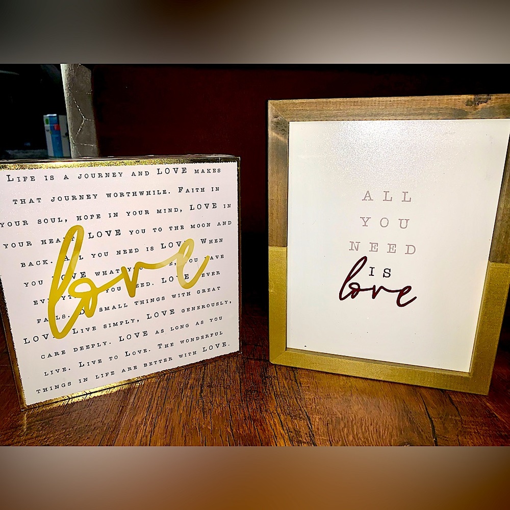 NEW! LOVE Wood Sign Art Decor for Wall or Table